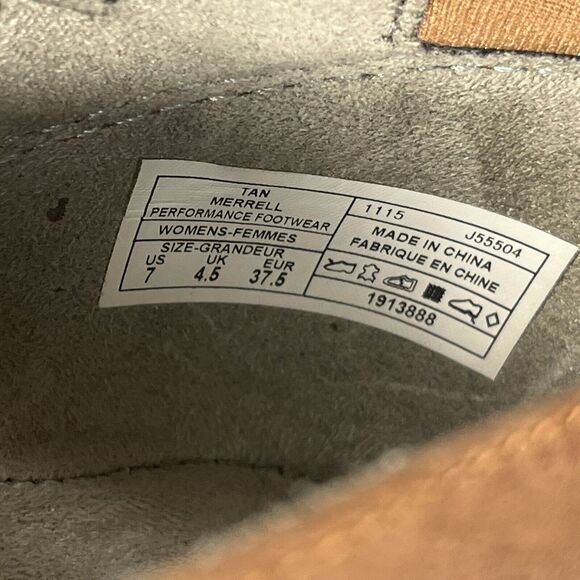 Merrell Women's Mimix Joy Perforated Taupe Leather Ballet Slip On Flats Size 7 - Picture 5 of 9